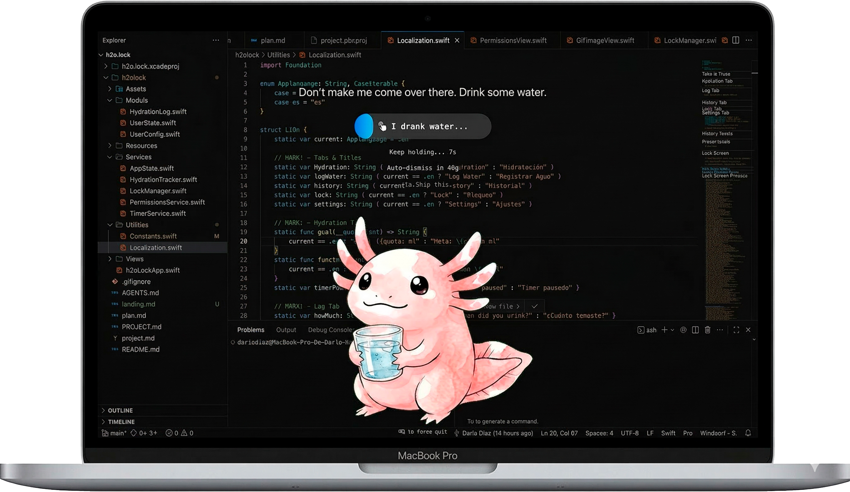 Gluck lock screen on MacBook